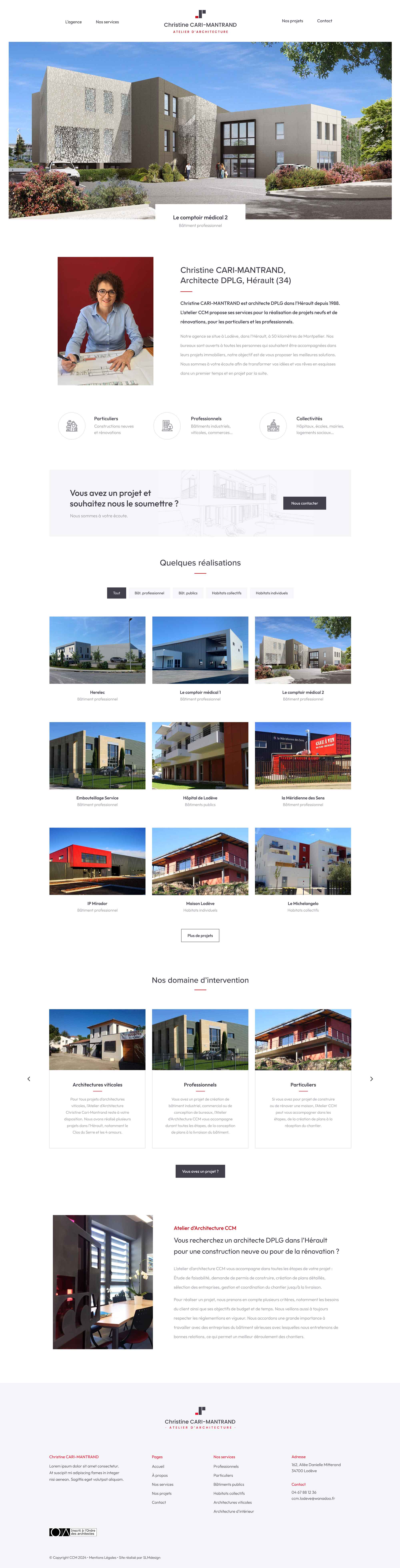 Page d'accueil du site CCM