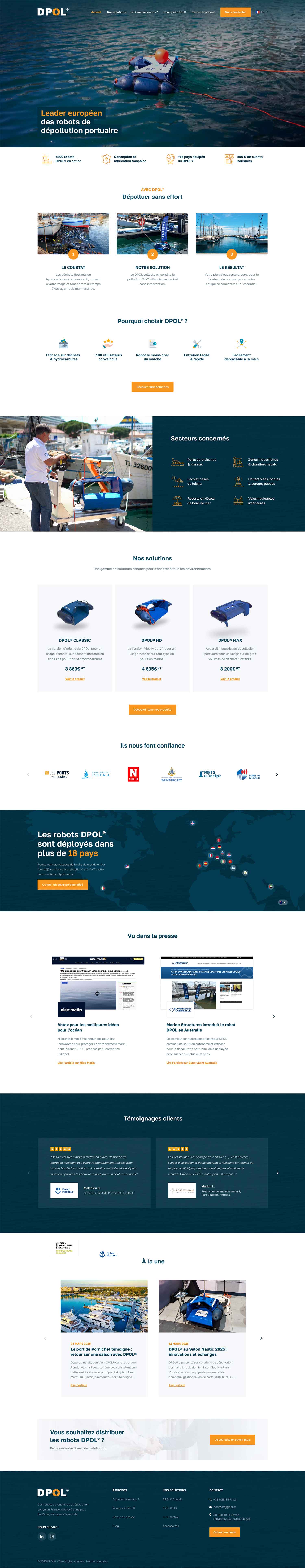 Page d'accueil du site DPOL