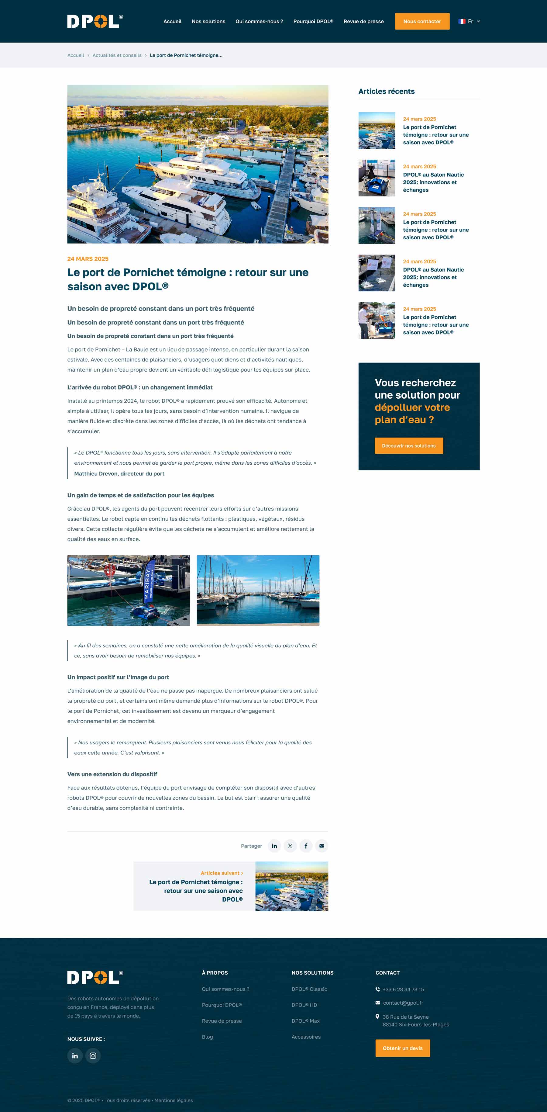 Page article du site DPOL