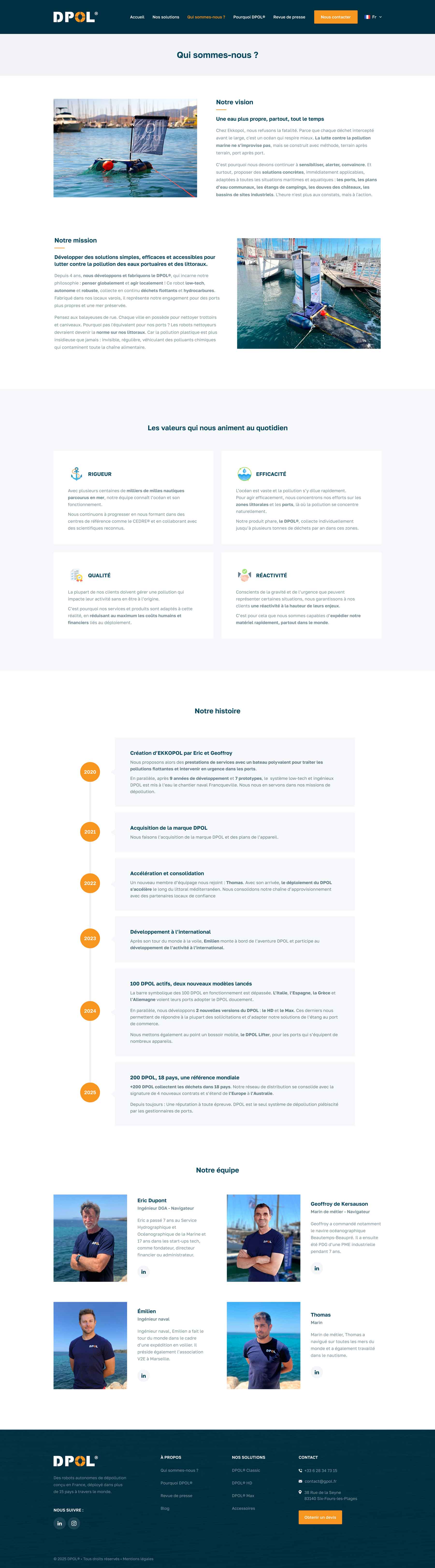Page Qui sommes-nous du site DPOL