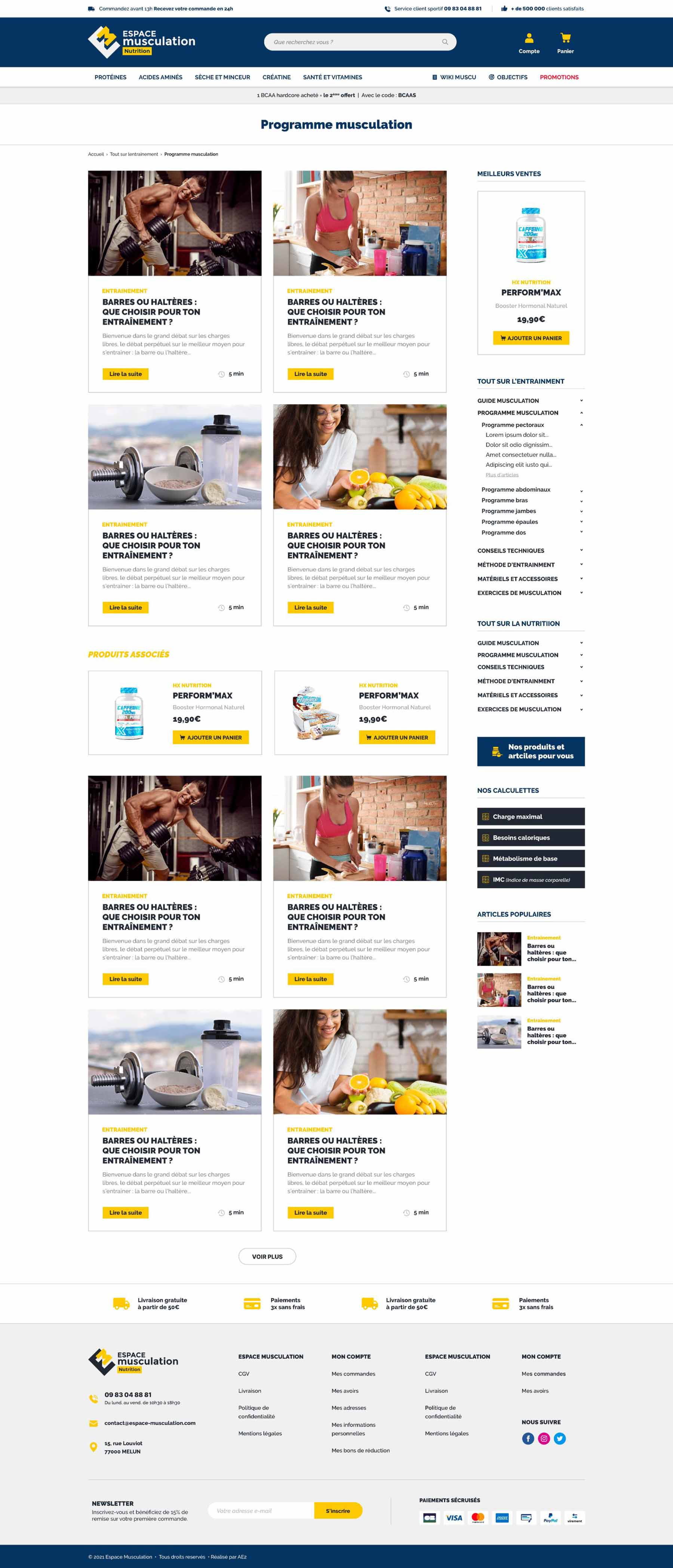 Blog du site Espace Musculation