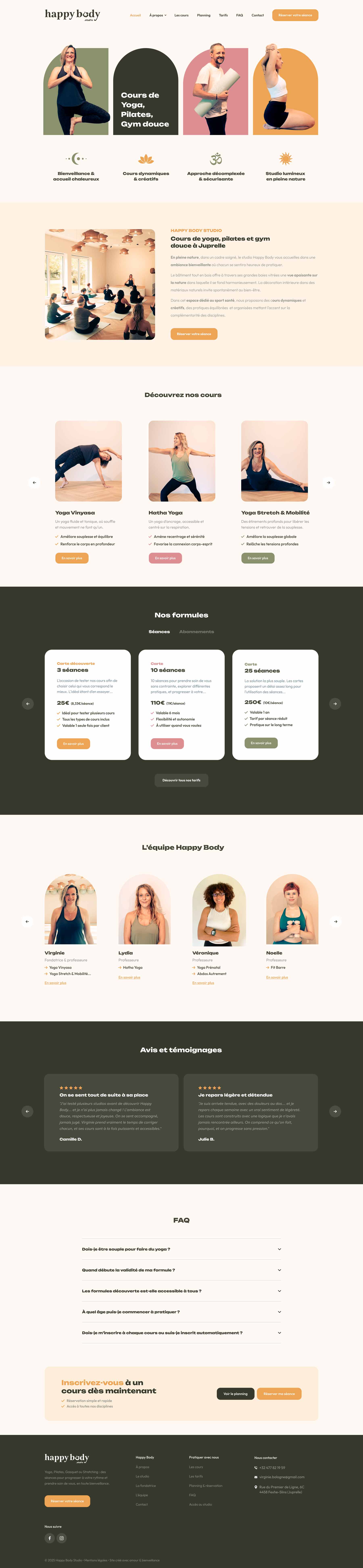 Page d'accueil du site Happy Body