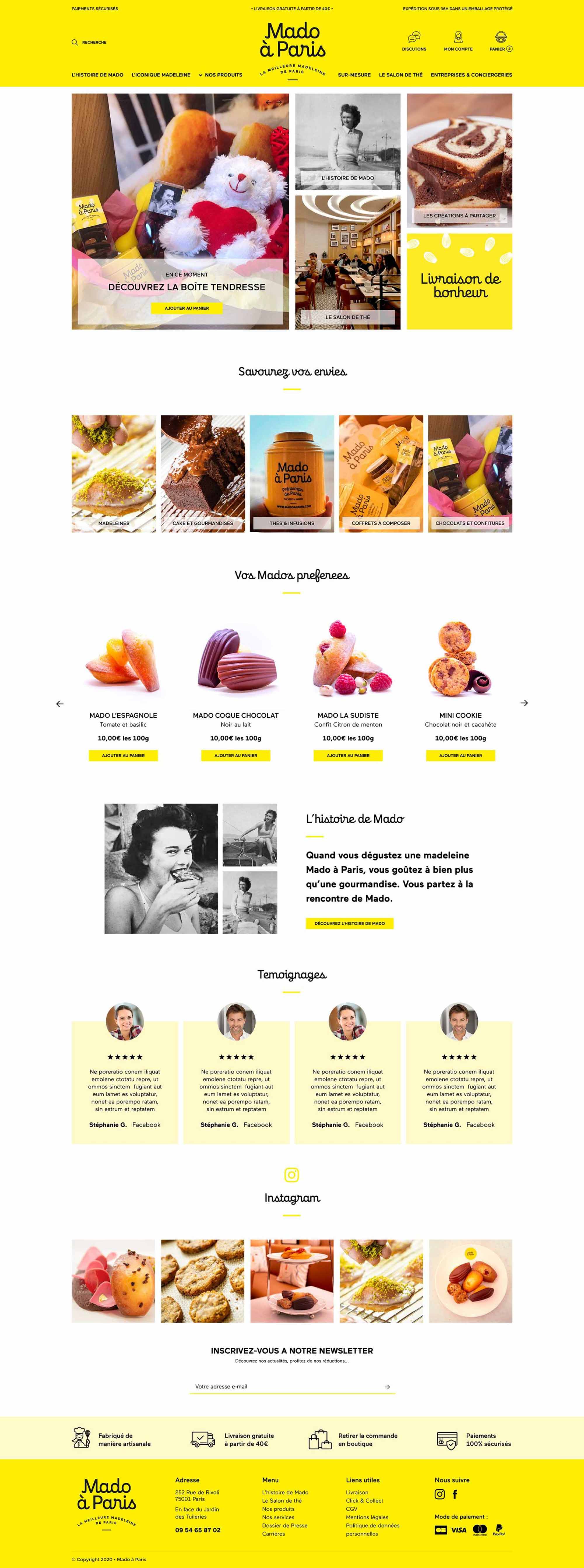 Page d'accueil du site Mado