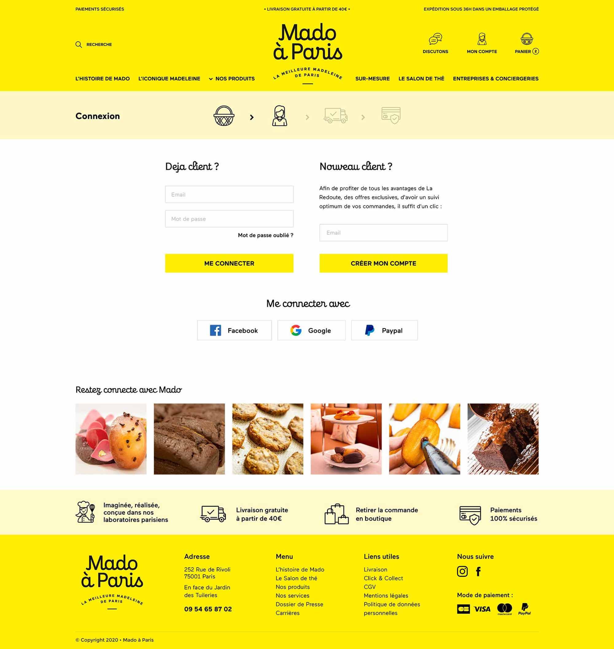 Page de connexion du site Mado