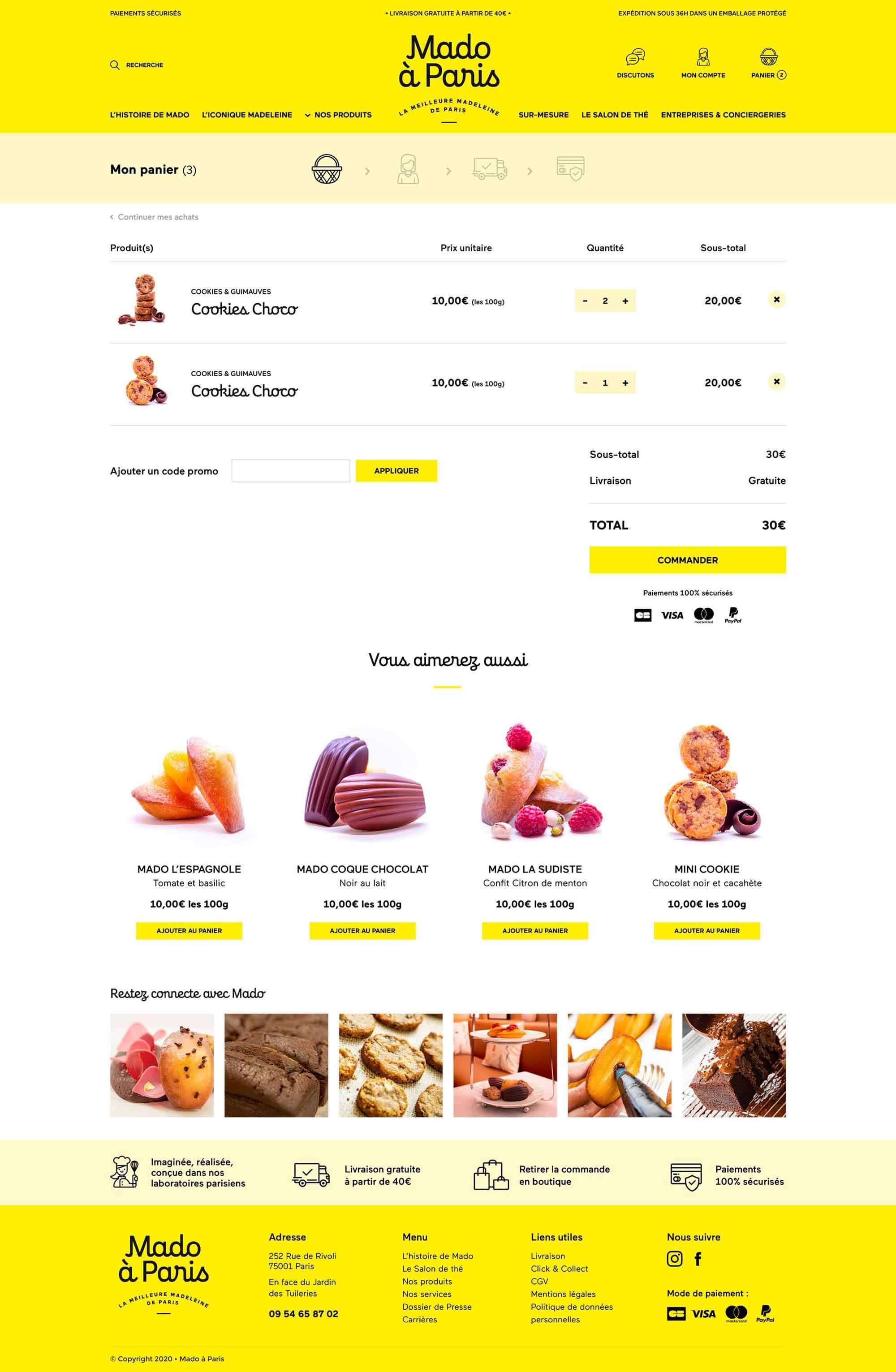 Panier du site Mado