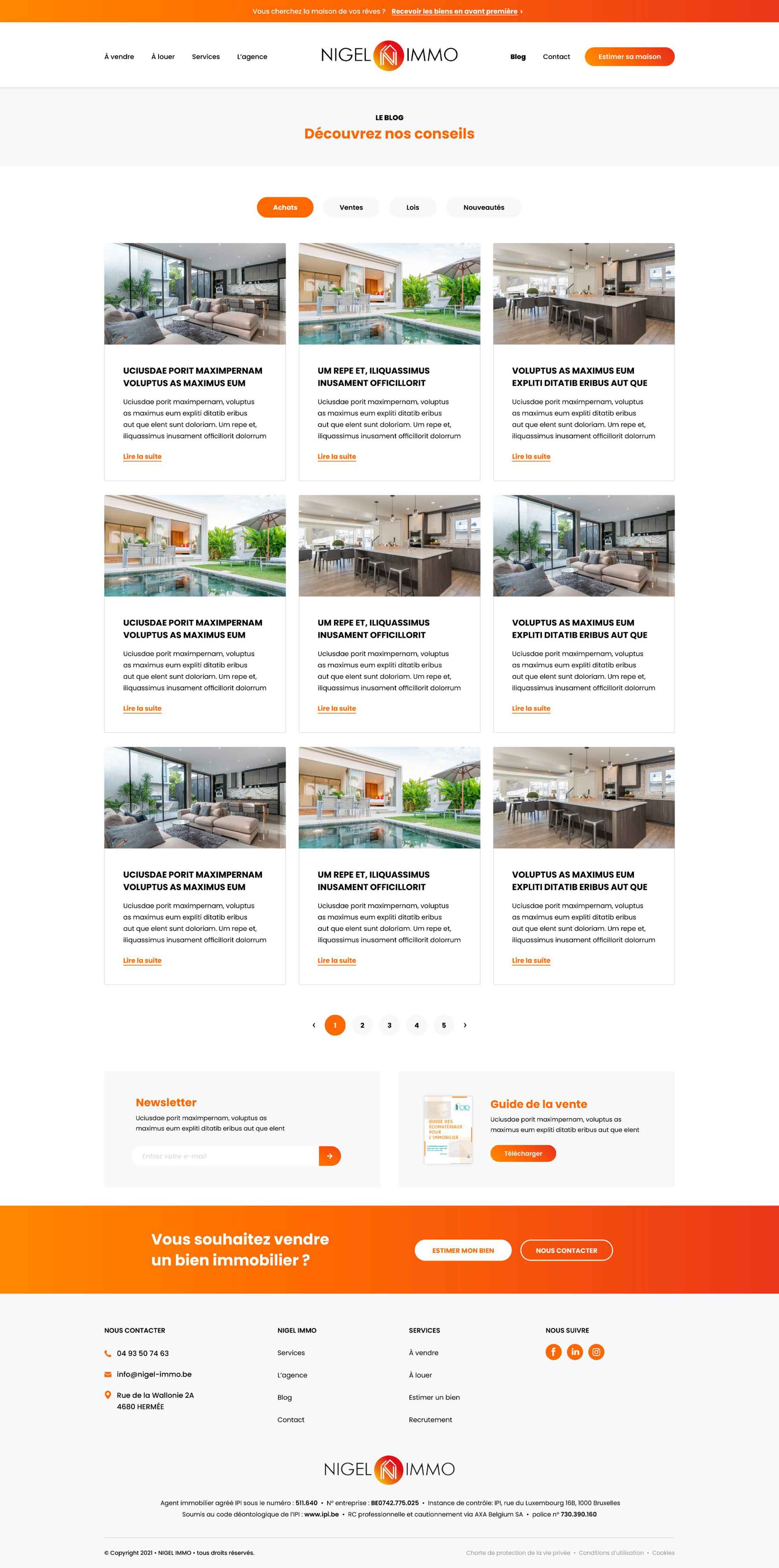 Blog du site Nigel Immo