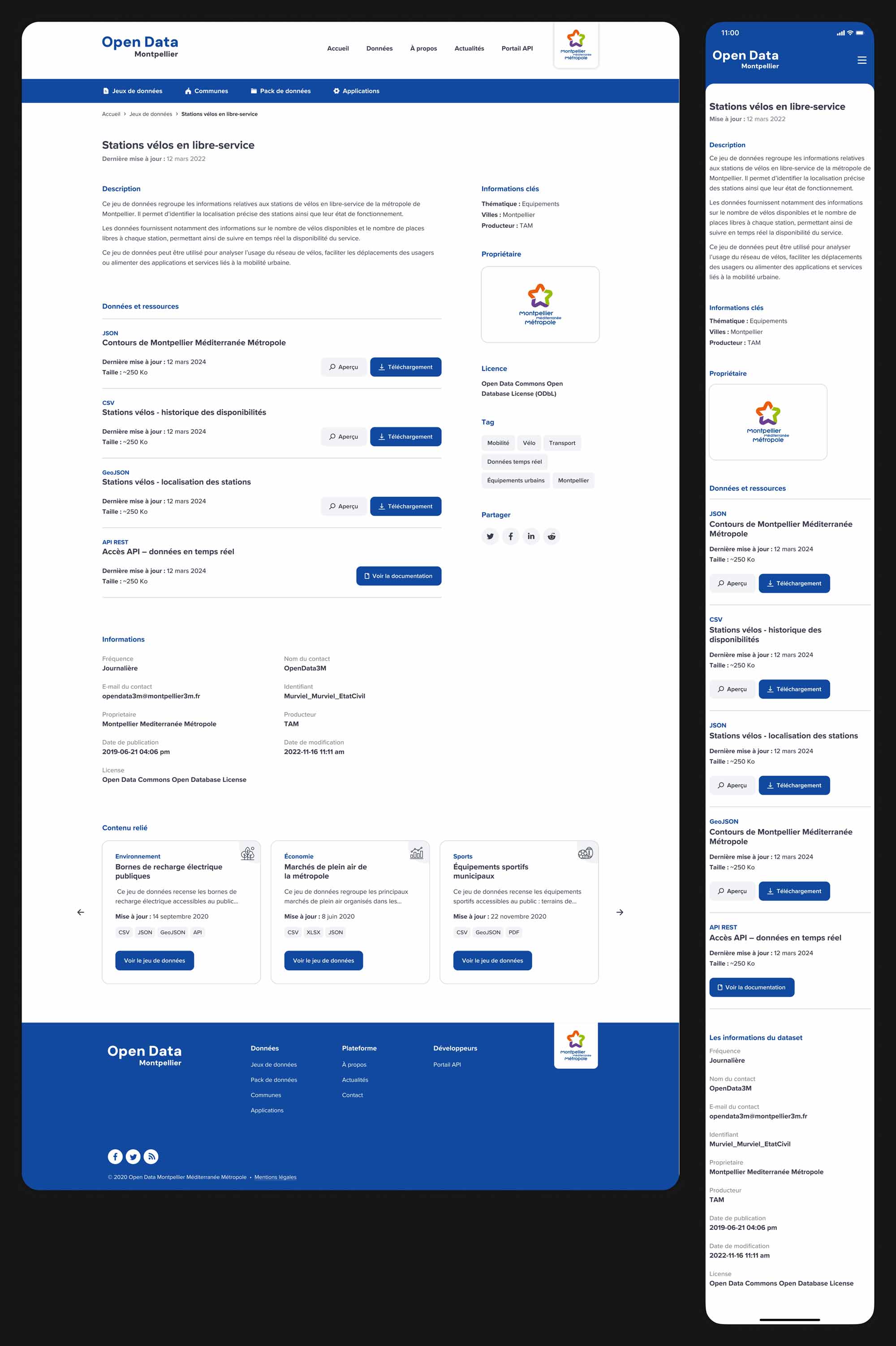 Fiche détaillée d'un jeu de données sur la plateforme Open Data