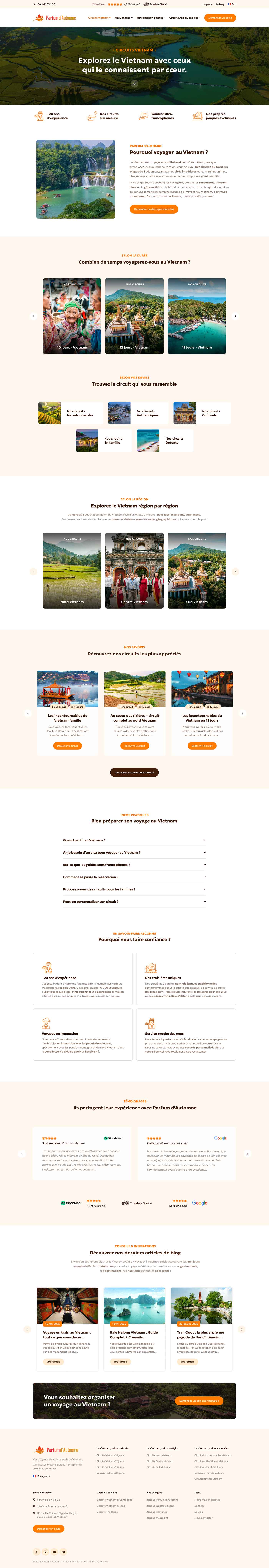 Présentation des circuits au Vietnam sur le site Parfums d’Automne