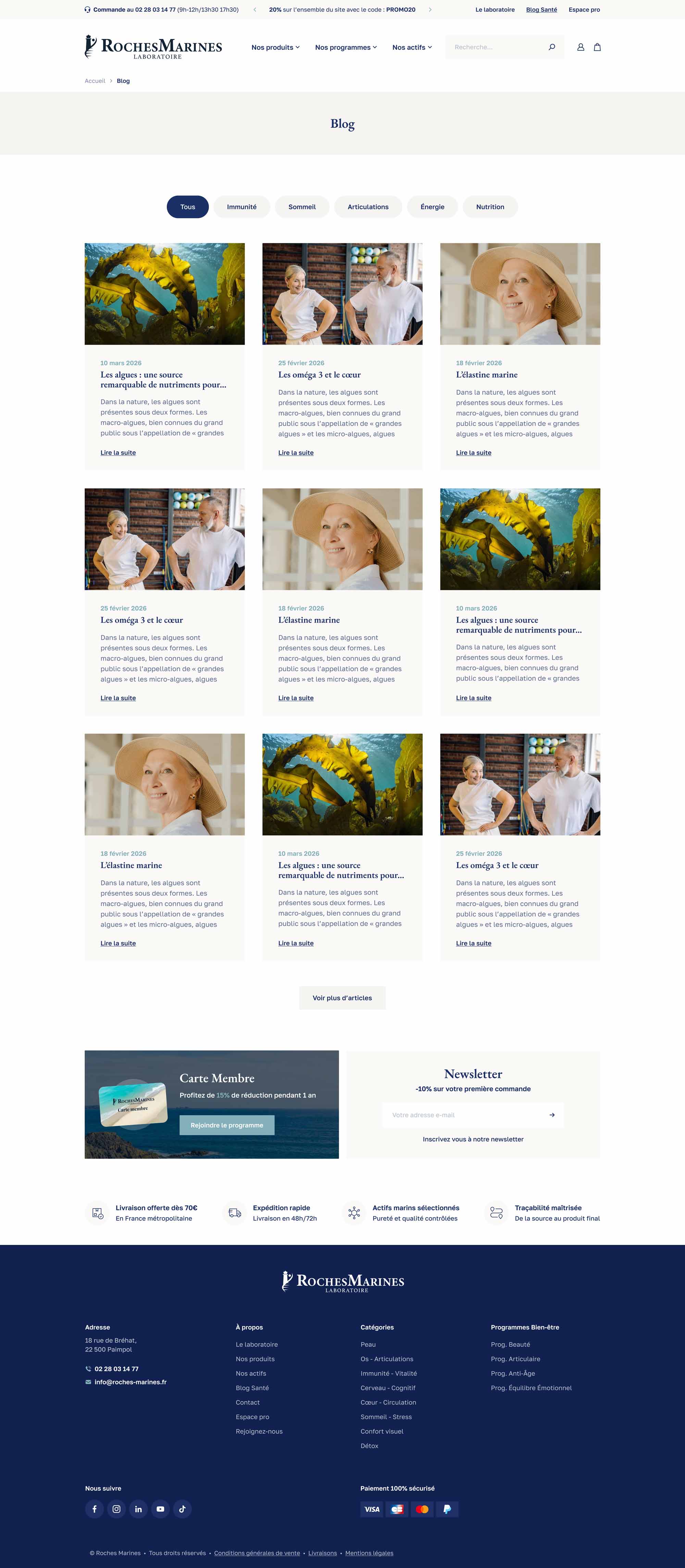 Blog du site Roches Marines