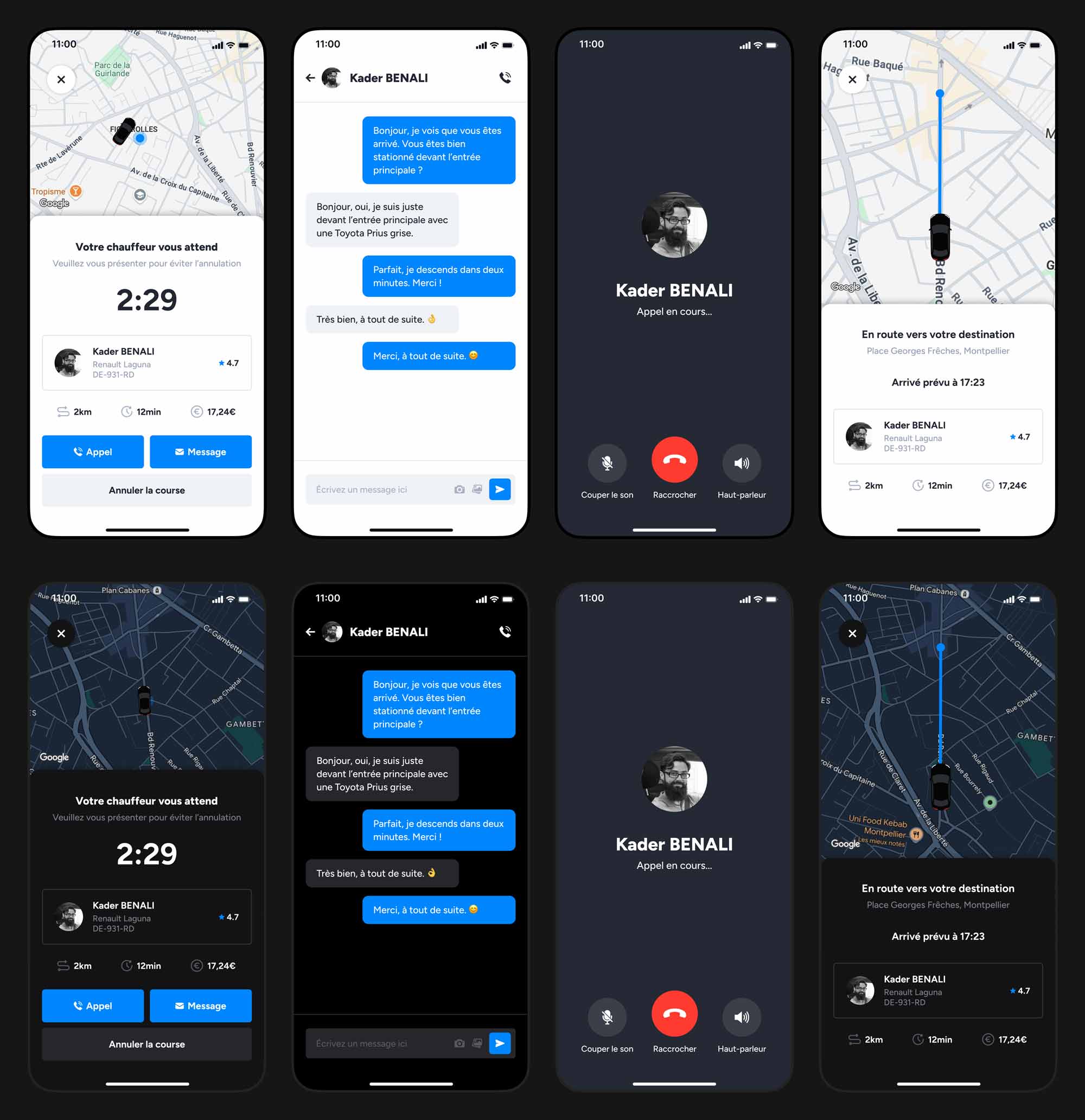 Suivi d'une course dans l'application Wayn