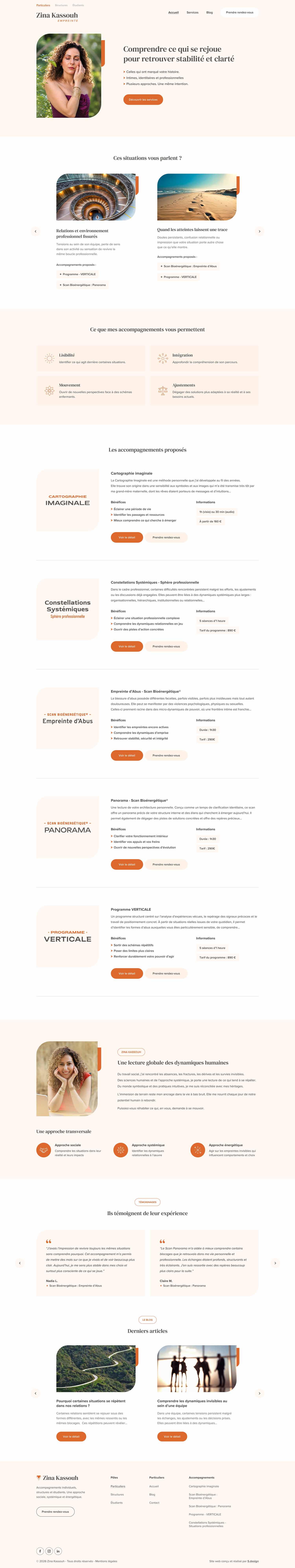 Page d'accueil dédiée aux particuliers