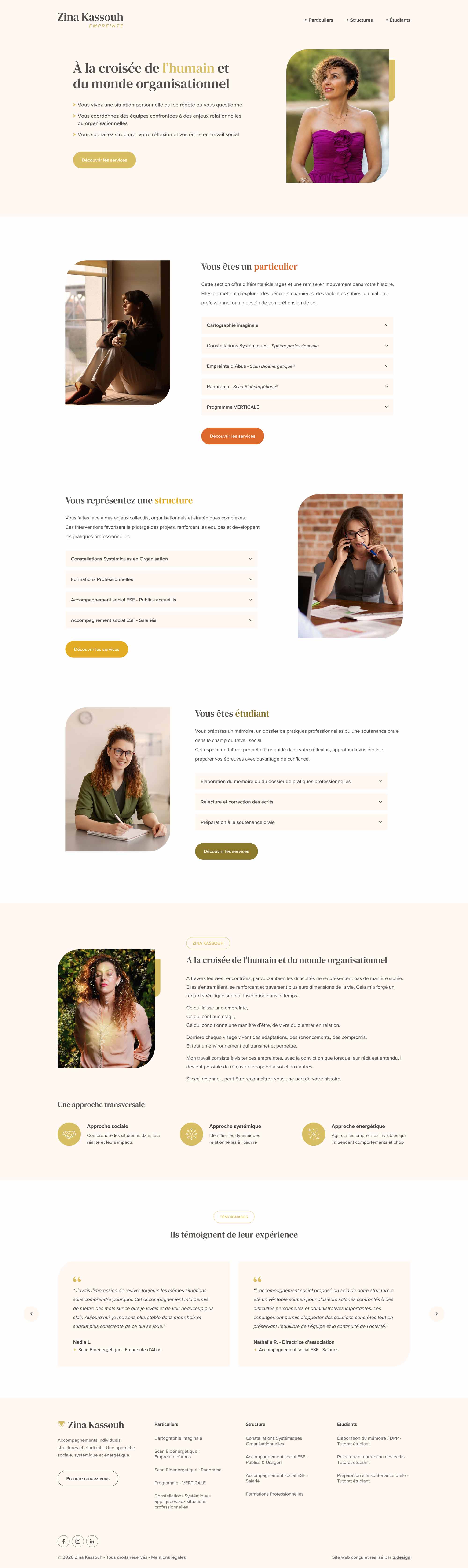 Page d'accueil générale du site