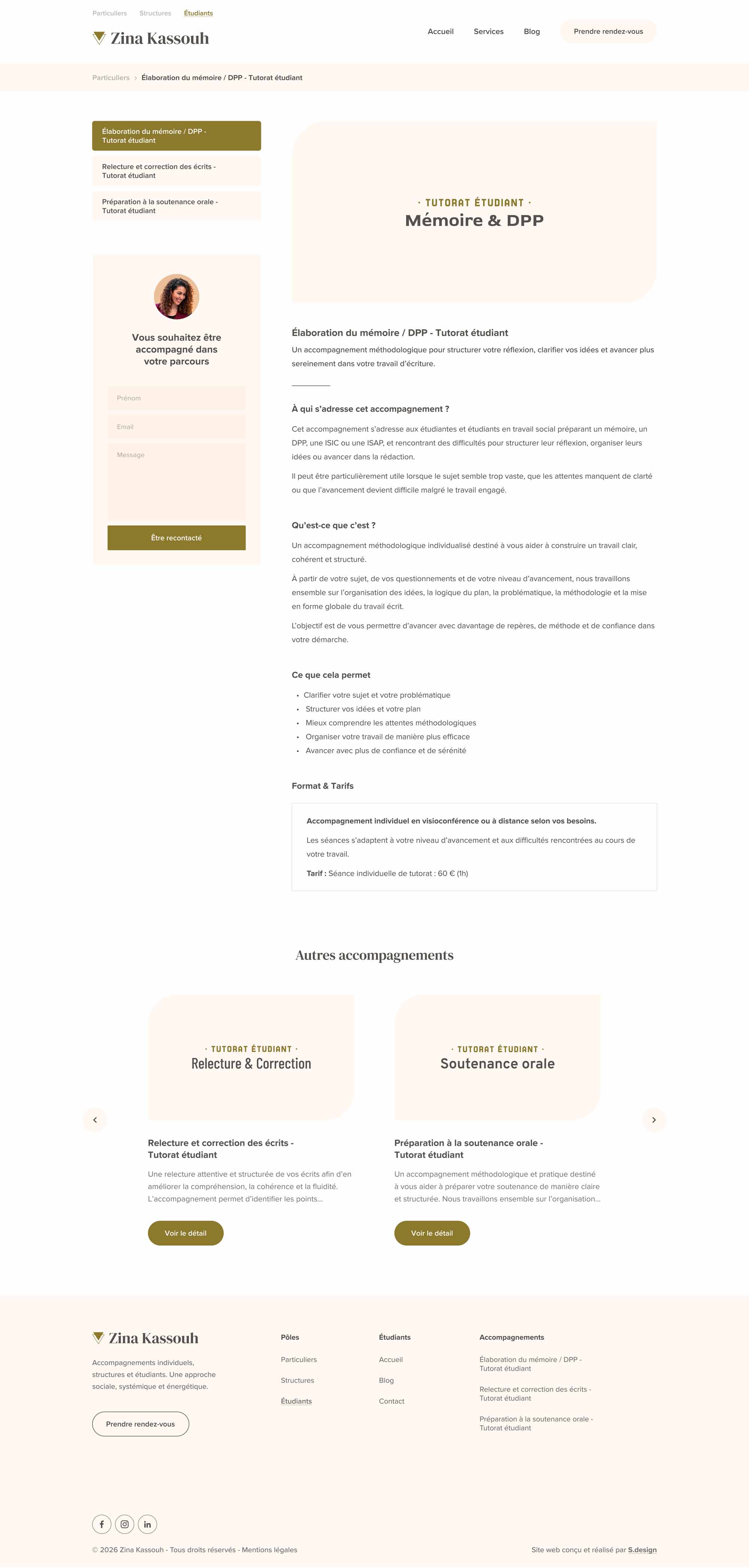 Fiche service tutorat étudiant